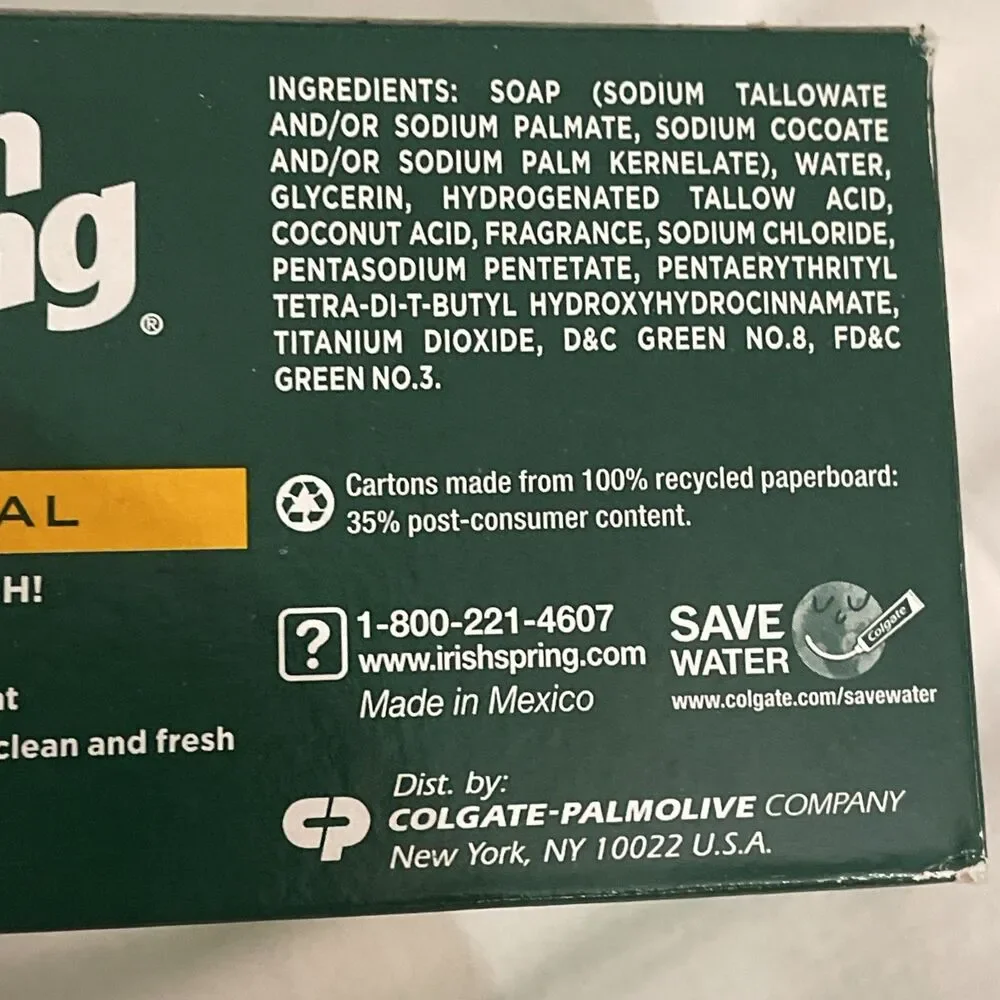Irish Spring Original Deodorant Soap Lot of 2 Older Formula No Flaxseed Disc.